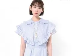 【美品】MILK ミルク　小花柄 フリルカラー 半袖ブラウス　フリルブラウスのサムネイル