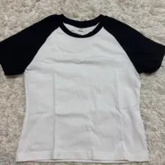 UNIQLO ラグラン 半袖 Tシャツ ホワイト ブラック