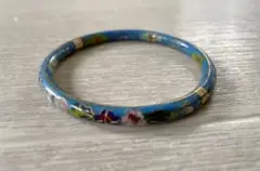 【ベトナムアンティーク】ブレスレット　花模様　水色