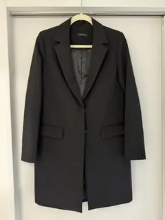 ブラック シングルブレスト チェスターコート