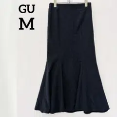 【ジーユー GU】フレアスカート ロングスカート シンプル 濃いグレー Mサイズ