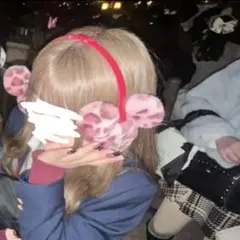 ディズニー ヒョウ柄 イヤーマフ ピンク