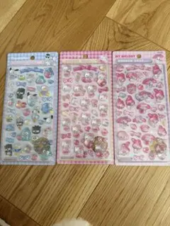 サンリオ ボンボンドロップシール 立体シール 3枚セット