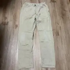 【140cm】コットンロングパンツ チノパン ベージュ