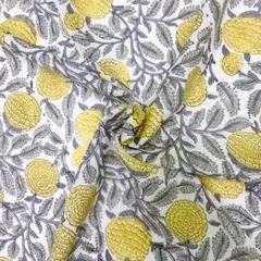 【長尺OK/商用可】インド産ハンドブロックプリント生地 NHB174