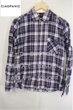 プロフ必CIAOPANICチェック長袖シャツカジュアル綺麗配色♪M