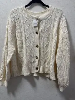 INGNI ケーブルニットカーディガン アイボリー タグ付き
