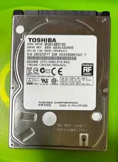 TOSHIBA MQ01ABD100 1TB 2.5インチ 458時間のサムネイル