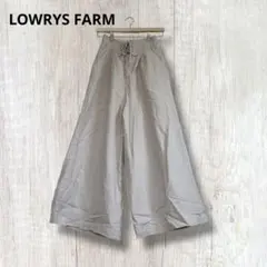 【 ローリーズファーム 】 レースアップワイドパンツ 裏地ありベージュ L