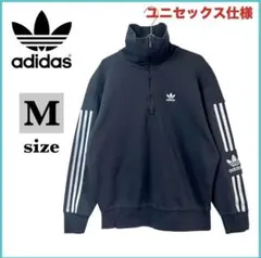 adidas アディカラー LOCK UP SWEAT ハーフジップ M 黒