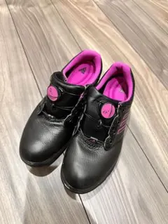 ブラック/ピンク ゴルフシューズ 6