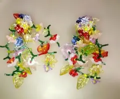 秋色紫陽花リース ワイヤークラフト ディップアート 壁飾り アート