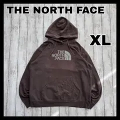 THE NORTH FACE スウェットパーカー　ビッグロゴ　ブラウン系　XL