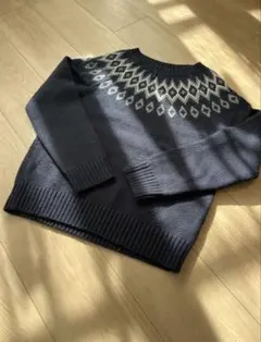 ユナイテッドアローズ　ネイビー フェアアイル柄 セーター