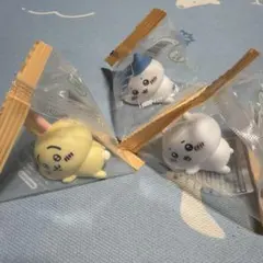 ちいかわ うさぎ ハチワレ フィギュア 3点セット 寝そべり セリア