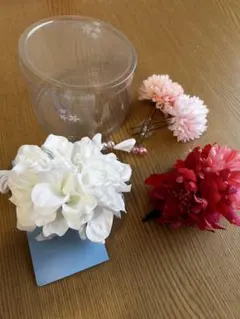 髪飾りセット（白・赤・ピンク）