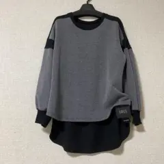 新品　デザインアエラ　GRUS Crane 長袖カットソー グレー/ブラック