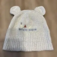gelato pique 耳付きブルー ベビー帽子 Fサイズ