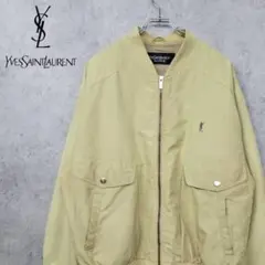 90s 古着 イヴサンローラン 刺繍 ナイロン ブルゾンジャケット グリーン 90s 古着】イヴサンローラン 刺繍 ナイロンジャケット ブラック