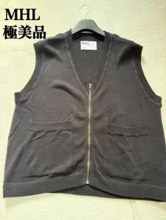 【極美品】MHL. ドライコットンリネン ジップベスト 24SS M