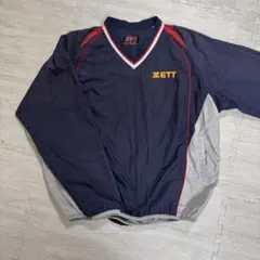 ZETT ネイビー レッド Vネック ジャケット M