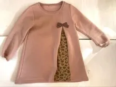 ピンクワンピーストレーナー 110cm リボン付き