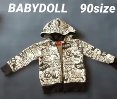 90size　BABYDOLL 総柄 ジップアップパーカー
