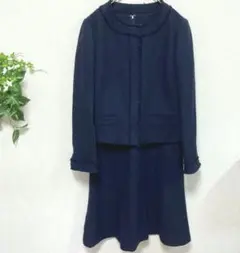 KUMIKYOKU ツイード ジャケット ワンピース セット ラメ ネイビー 3
