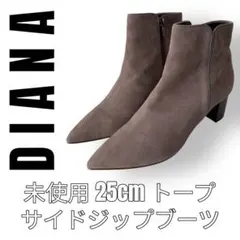 DIANA ダイアナ　25cm ショートブーツ　サイドジッパー　スエードブーツ