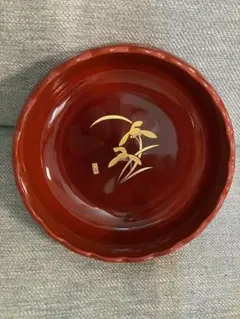 新品未使用】会津塗 春慶塗 ひまわり鉢 春蘭 菓子器 蘭 伝統工芸品 漆器