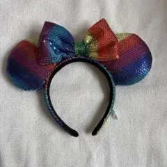 ディズニースパンコールカチューシャ(レインボー）