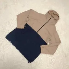 ワークマン　バイカラー　ハーフジップ　綿100% パーカー　作業　プルオーバーL