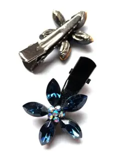 ヘアピン（指しピン）と花モチーフヘアクリップセット