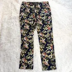 希少XL 美品 ビューティ&ユース アローズ ボタニカル総柄 麻混 パンツ⁠のサムネイル