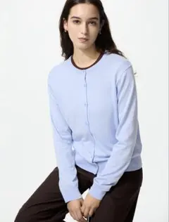 ⭐︎新品未使用⭐︎UNIQLO UVカットクルーネックカーディガン ライトブルー Ｌ