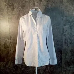 ✨NEWYORKER✨長袖シャツ♡Vネック♡ストライプ柄♡白・薄青(11R)
