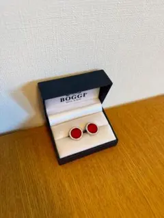 【値下げ】BOGGI レッド カフリンクス 専用ボックス付き 高級感