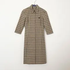 美品 バーバリーブルーレーベル ノバチェック ストレッチ シャツワンピース 38