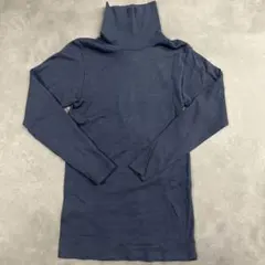 【11/30までの限定値下げ】 Hanes タートルネックカットソー　ブルー　M