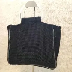 ⭐夏バッグ⭐アニエスベー 編み込み かごバッグ プラハンドル 黒のサムネイル