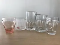 アサヒビール　サントリー　コカコーラ　レトロ　太陽マーク　ノベルティグラス5個