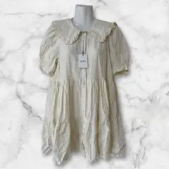 【GRL】新品フリル襟付きティアードミニワンピース/M