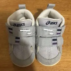 asicsアシックス グレー ネイビー スニーカー　13.5