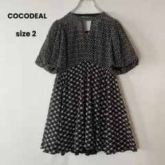 COCODEAL シアーシフォンエンブロイダリーMIXチュニック 刺繍 黒 白のサムネイル