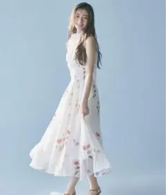 SNIDEL 花柄シフォンロングワンピース サイズ0 - メルカリ