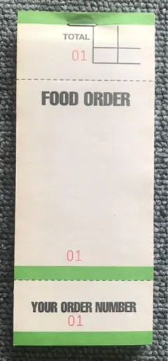 【1冊】 海外 イギリス フードオーダー 伝票 グリーン