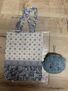 フェリシモ　ねこのポーチ水色 & トートバッグ