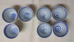 李朝　古玩　古染付　煎茶碗　漢詩　6客 李朝 古玩 古染付 煎茶碗 漢詩 6客 - メルカリ