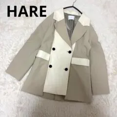 HARE✨テーラードジャケット　レザー切り替えジャケット　レザージャケット