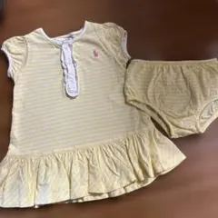 美品ラルフローレンRalph Lauren 9M 70ワンピースとパンツセット